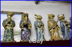 23 China Pure Bronze 24K Gold cloisonne twelve zodiac animals Statue 12 Set