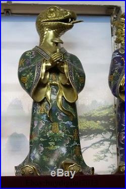 23 China Pure Bronze 24K Gold cloisonne twelve zodiac animals Statue 12 Set