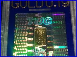 24K Gold Ingot Set 8x0.1g Pure Gold Bullion Case Jewelry Use Used