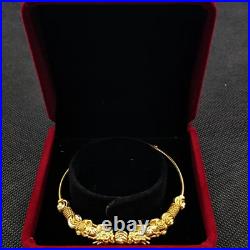 24K Pure Gold Double Brave Troops Good Luck Bead Design Bracelet Set