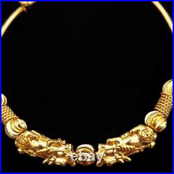 24K Pure Gold Double Brave Troops Good Luck Bead Design Bracelet Set