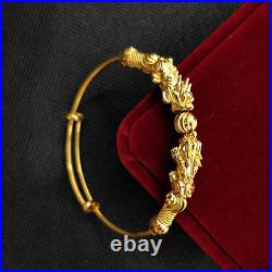 24K Pure Gold Double Brave Troops Good Luck Bead Design Bracelet Set