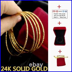 24K Pure Gold Thin Bracelet Set Ladies Bracelet Gold Jewelry