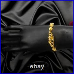 24K Pure Gold Women Bracelet Set Exquisite Flower Design Bracelet Gift Set