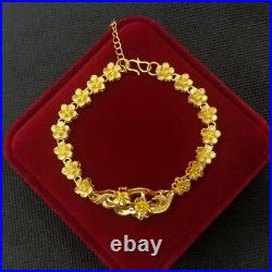 24K Pure Gold Women Bracelet Set Exquisite Flower Design Bracelet Gift Set