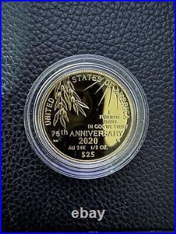 24k Gold Coin/Silver Medal Set 2020 End of World War II 75th Anniversary