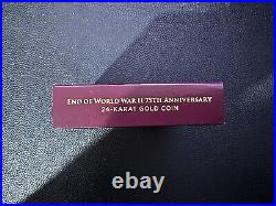 24k Gold Coin/Silver Medal Set 2020 End of World War II 75th Anniversary