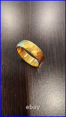24k Gold Wedding Band 12.5 Grams. 40 Oz Pure Gold. 999 Hammered Texture