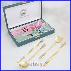 24k Pure Gold Plated A Set Of 2 Gold Spoons Owl Patterns Gift For Loved