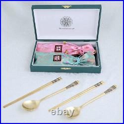 24k Pure Gold Plated A Set Of 2 Gold Spoons Owl Patterns Gift For Loved