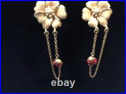 24kt Gold Flower with a hanging down Chain with a Lady Bug