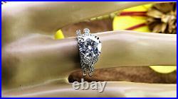 2Ct Lab Created Diamond Brilliant Cut Engagement Pure Ring Set In 14k White Gold