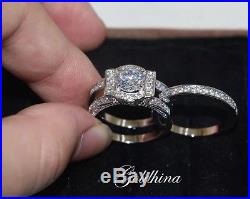 3.00CT D/VVS1 Diamond Vintage Engagement/Wedding Bridal Set 10K White Pure Gold