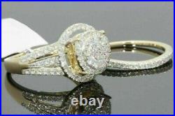 3 Ct Round Simulated Diamond Wedding Band Bridal Ring Set 925 Silver Gold Plated