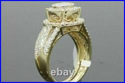 3 Ct Round Simulated Diamond Wedding Band Bridal Ring Set 925 Silver Gold Plated