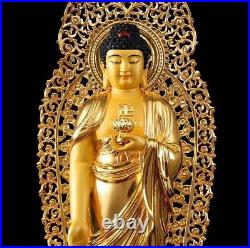 34''Pure bronze copper gold set Three Western Sakyamuni Guanyin mahasthamaprapta