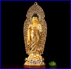 34'' pure bronze red copper gold set Three west Saints Sakyamuni Avalokitesvara