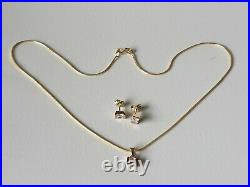 375 9ct Gold THE WHARF Necklace & Earrings Jewellery Set Perfect Xmas Gift 4.9