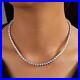 38ct Created Round Cut Diamond 14K White Gold Plated 3 Prong Set Tennis Necklace