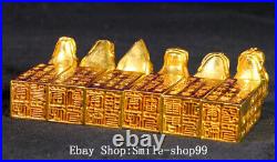 4.7 Dynasty Pure Bronze Gold 12 Zodiac Year Animal Head Words Seal Signet Set
