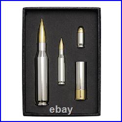 4-Piece Rhodium and Gold Enhanced Silver Bullion Bullet Combo Pack 18 Troy oz