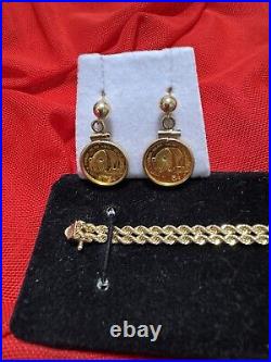 4 Piece Solid Gold 24k Chinese Yuan Gold Coin Jewelry Set