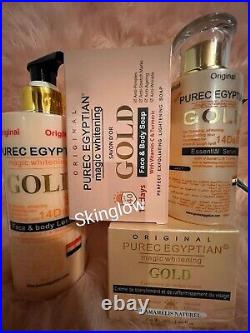 4 sets of Pure-c Egyptian Gold. Lotion, serum, soap, and face cream