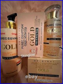 4 sets of Pure-c Egyptian Gold. Lotion, serum, soap, and face cream