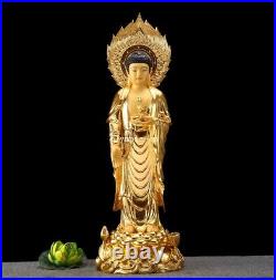 41'' pure bronze red copper gold set Three Western Saints buddha Bodhisattva