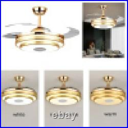 42 Inch Dimmable Ceiling Fan with Light Golden Remote Control 6 Speed Setting