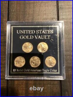 $5 solid gold american eagle (set of 5 coins)