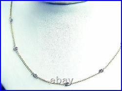50 Ct Diamond By Yard Necklace Round Shape Bezel Set By Yard Necklace 10 Stone