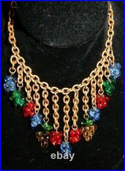 50%off Pure As Just Fallen Snow Antique Gilded Chain Glass Beads Necklace & Ears