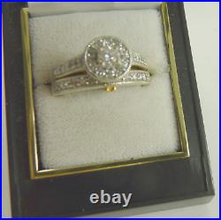 $5000+Retail NEW Diamond Wedding Engagement Ring Set 14K White Gold Sz 10