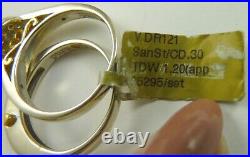 $5000+Retail NEW Diamond Wedding Engagement Ring Set 14K White Gold Sz 10