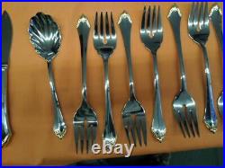 56 PC. Community by Oneida Golden Kenwood Stainless Flatware Gold Accent Perfect