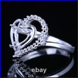 5x5mm Heart Shape Perfect Elegant Jewerly Engagement Wedding Ring 10K White Gold