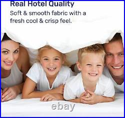 600-Thread-Count Best 100% Cotton Sheets & Pillowcases Set 4 Pc Pure White Ext