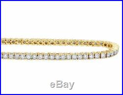 7 Ct Round Cut Diamond Tennis Perfect Bezel Set Bracelet 14k White Gold Over 7