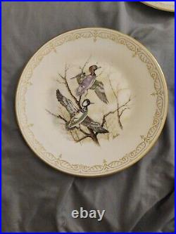 7 Place Setting Edward Marshall Boehm Water Bird Collection Pure Gold Border