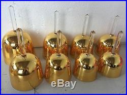 7 chakras set Golden crystal singing bowls with handle 8pcs perfect CDEFGABC