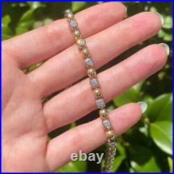 7 ctw Bezel Set Round Cut Created Diamond 14K Gold Plated Bubble Tennis Bracelet