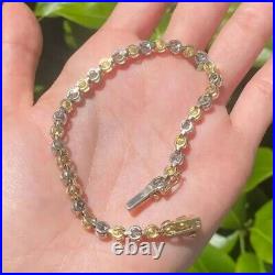 7 ctw Bezel Set Round Cut Created Diamond 14K Gold Plated Bubble Tennis Bracelet