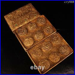 8.4a set rare old China the Qing dynasty antique Pure copper Gilding Coin