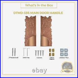 8-Inch Pure Brass Main Door Handle for All The Doors Handle (Set of 1) Rose Gold