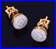 8mm Circle In Pure 10K Rose Gold With Pave Set 0.43CT Moissanites Men's Earrings