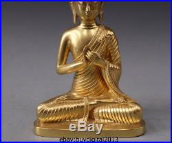 9 Thailand Pure Bronze 24K Gold Sakyamuni Shakyamuni Tathagata Buddha Statue Set