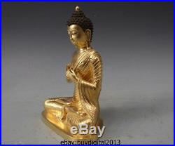9 Thailand Pure Bronze 24K Gold Sakyamuni Shakyamuni Tathagata Buddha Statue Set