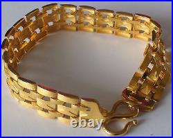 9999 Pure 24k Solid Yellow Gold 47.51 Gram Flexible Wide Bracelet, 8.5/8''