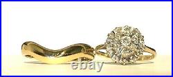 9CT Yellow Gold wedding set Engagement Wedding Diamond Perfect fit